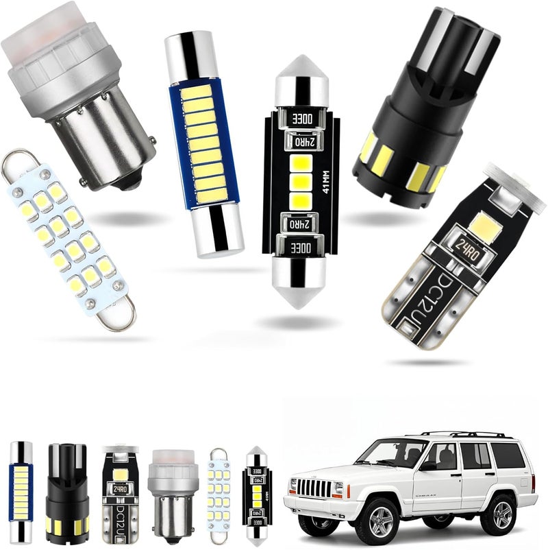 EASY EAGLE LED Interior Car Lights for Cherokee-XJ-1997-2001: 14 Piece Kit White LED Light Bulbs - Super Bright 6000K + Install Tool - Image 1